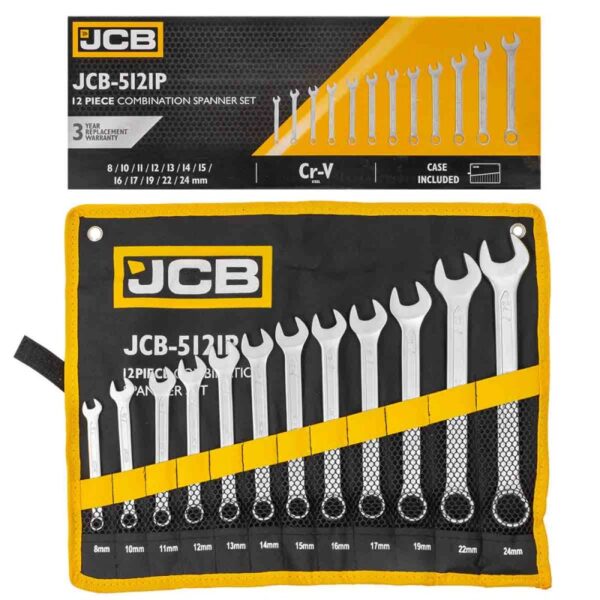 КОМПЛЕКТ ЗВЕЗДОГАЕЧНИ КЛЮЧОВЕ 8 – 24 ММ 12 ЧАСТИ JCB