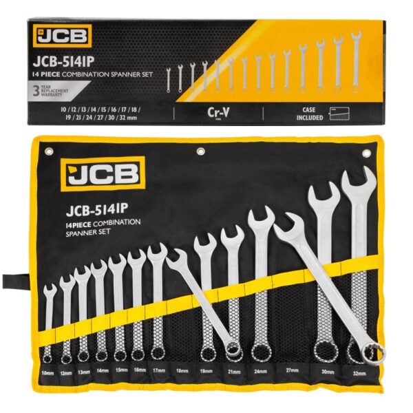 КОМПЛЕКТ ЗВЕЗДОГАЕЧНИ КЛЮЧОВЕ 10 – 32 ММ 14 ЧАСТИ JCB