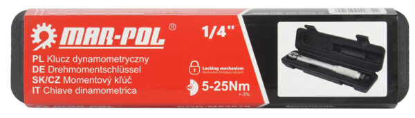 КЛЮЧ ДИНАМОМЕТРИЧЕН 1/4″ 5 – 25 NM MAR-POL