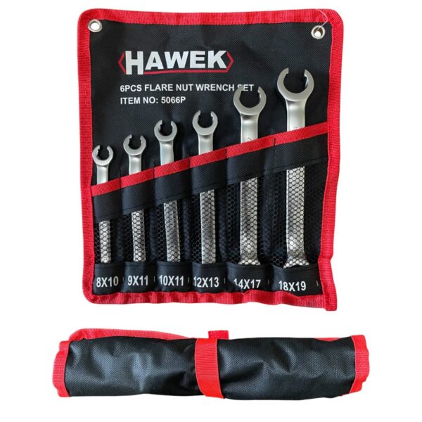 КОМПЛЕКТ СРЯЗАНИ КЛЮЧОВЕ ЗА ТРЪБИ 6 –18 ММ 6 ЧАСТИ HAWEK
