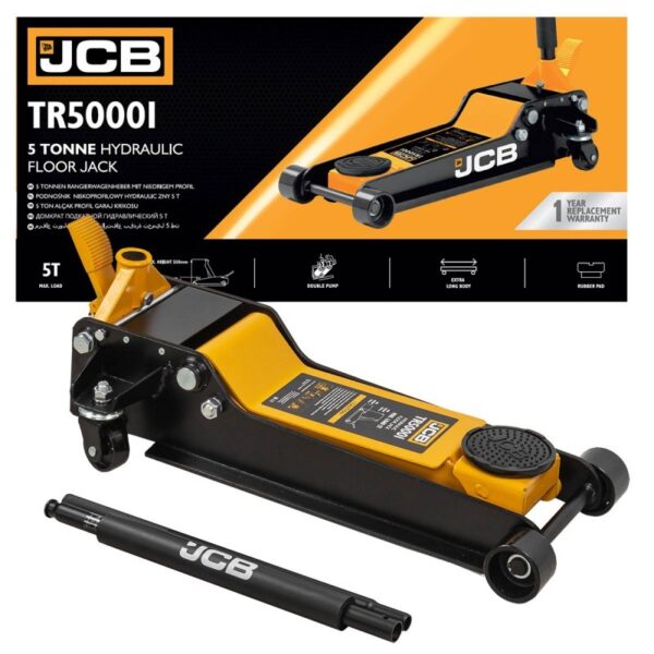 НИСКОПРОФИЛЕН КРИК КРОКОДИЛ 5 ТОНА С ДВЕ ПОМПИ И ПЕДАЛ 90 – 550 ММ JCB