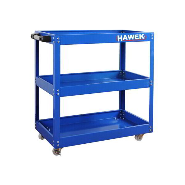 КОЛИЧКА ЗА ИНСТРУМЕНТИ С ТРИ РАФТА – СИНЯ И ЧЕРНА HAWEK