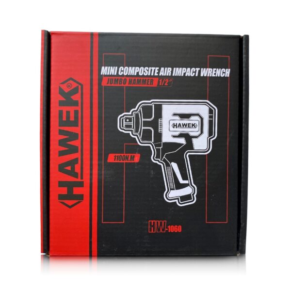 ПНЕВМАТИЧЕН УДАРЕН МИНИ ГАЙКОВЕРТ С КЪС ШПИНДЕЛ 1/2“ 1100NM HAWEK