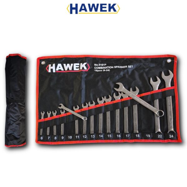 КОМПЛЕКТ ЗВЕЗДОГАЕЧНИ КЛЮЧОВЕ  6 – 24 ММ 16 ЧАСТИ HAWEK