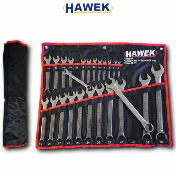 КОМПЛЕКТ ЗВЕЗДОГАЕЧНИ КЛЮЧОВЕ  6 – 36 ММ 25 ЧАСТИ HAWEK
