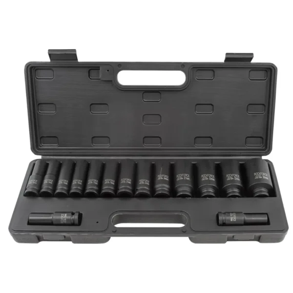 КОМПЕКТ ДЪЛБОКИ УДАРНИ ВЛОЖКИ 12-СТЕННИ 1/2″ (10 – 36 мм) 15 ЧАСТИ ROCKFORCE