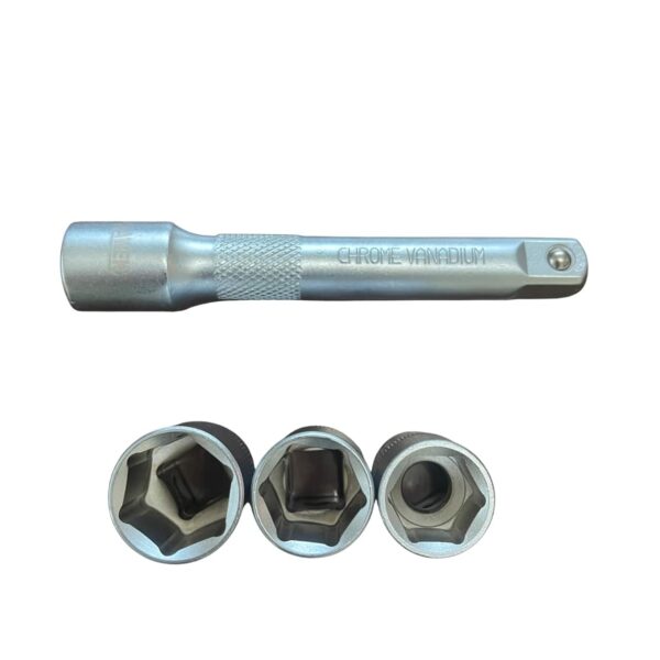 ДИНАМОМЕТРИЧЕН КЛЮЧ 1/2″ 28 – 210 NM + КОМПЛЕКТ ВЛОЖКИ (17, 19, 21 ММ) + УДЪЛЖИТЕЛ 125 ММ HAWEK