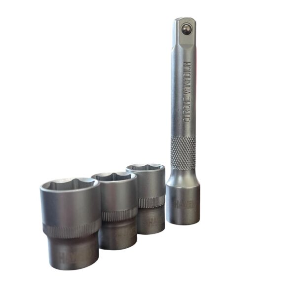 ДИНАМОМЕТРИЧЕН КЛЮЧ 1/2″ 28 – 210 NM + КОМПЛЕКТ ВЛОЖКИ (17, 19, 21 ММ) + УДЪЛЖИТЕЛ 125 ММ HAWEK