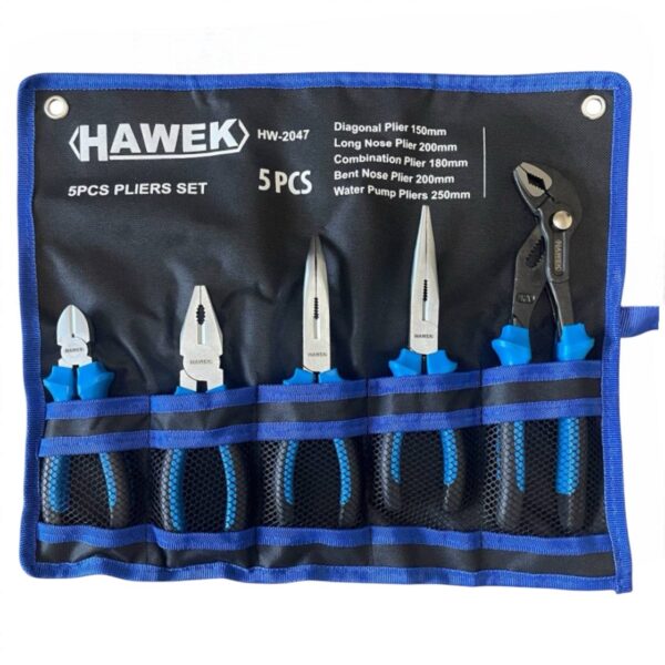 КОМПЛЕКТ ПРОФЕСИОНАЛНИ КЛЕЩИ 5 ЧАСТИ HAWEK