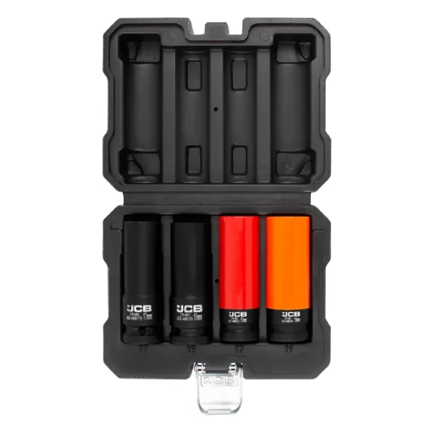 КОМПЛЕКТ ТЪНКОСТЕННИ УДАРНИ ВЛОЖКИ С ТЕФЛОНОВО ПОКРИТИЕ 1/2″ 4 ЧАСТИ JCB