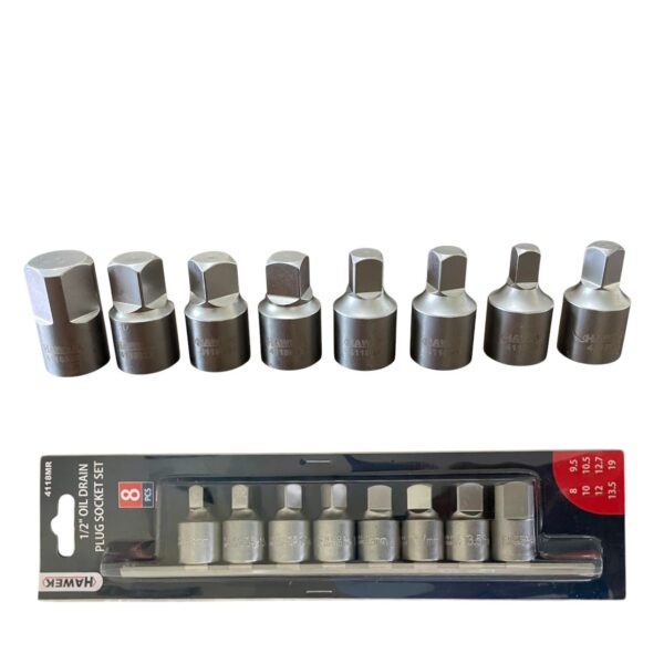 КОМПЛЕКТ КЛЮЧОВЕ ПРОБКИ КАРТЕР 1/2″ 8 – 19 ММ 8 ЧАСТИ HAWEK